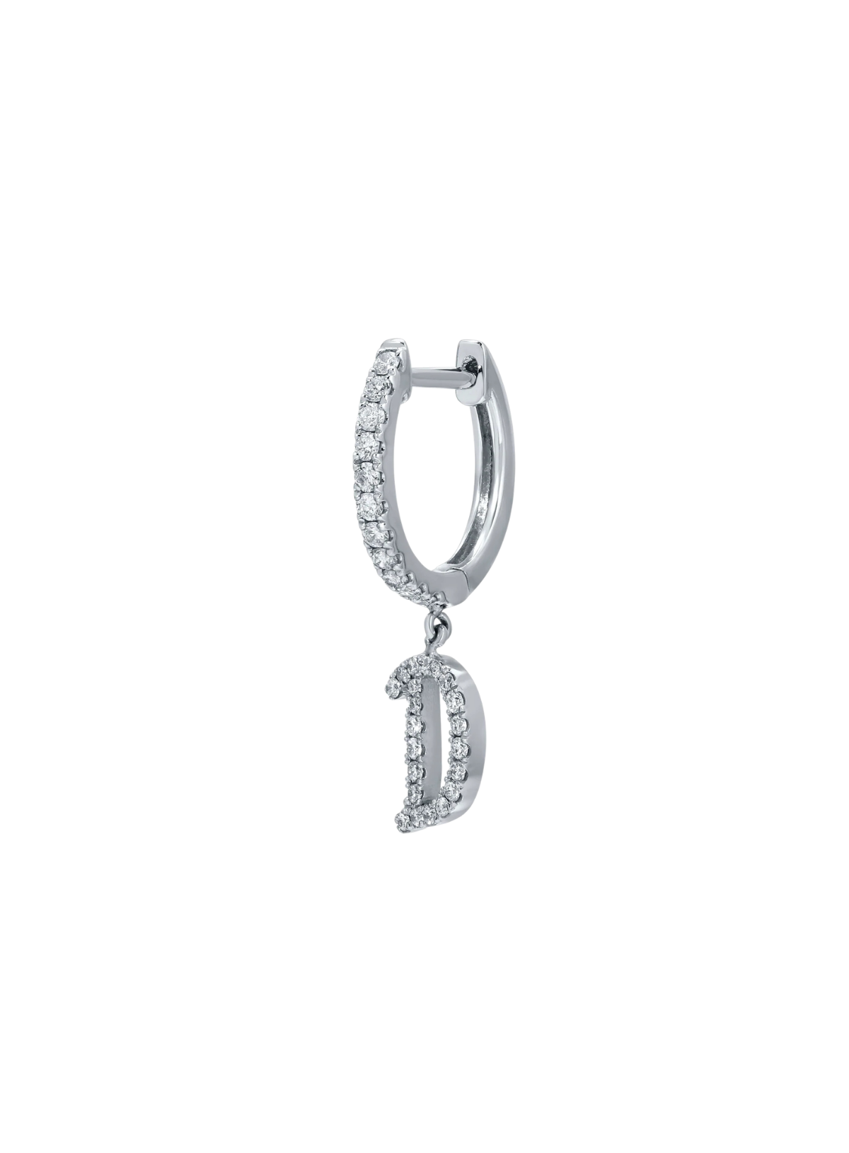 Diamond Initial Huggie Earring