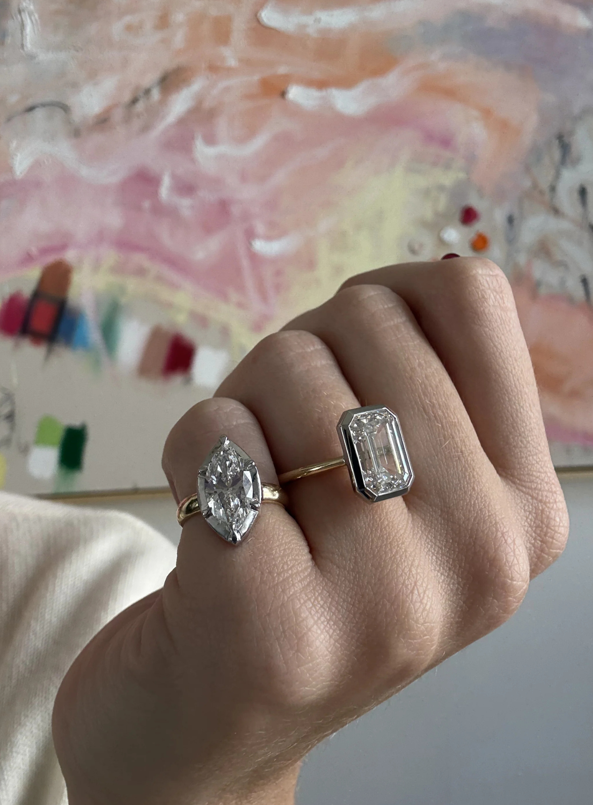 Mega Marquise Button Back Ring