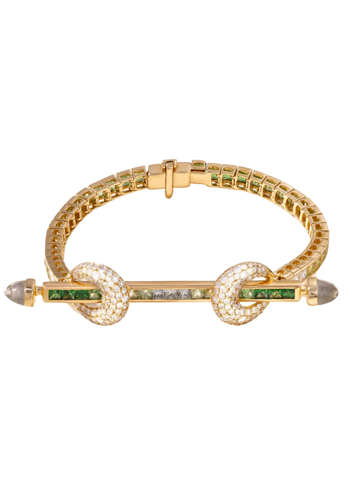 Chakra Tennis Bracelet Diamond & Tsavorite