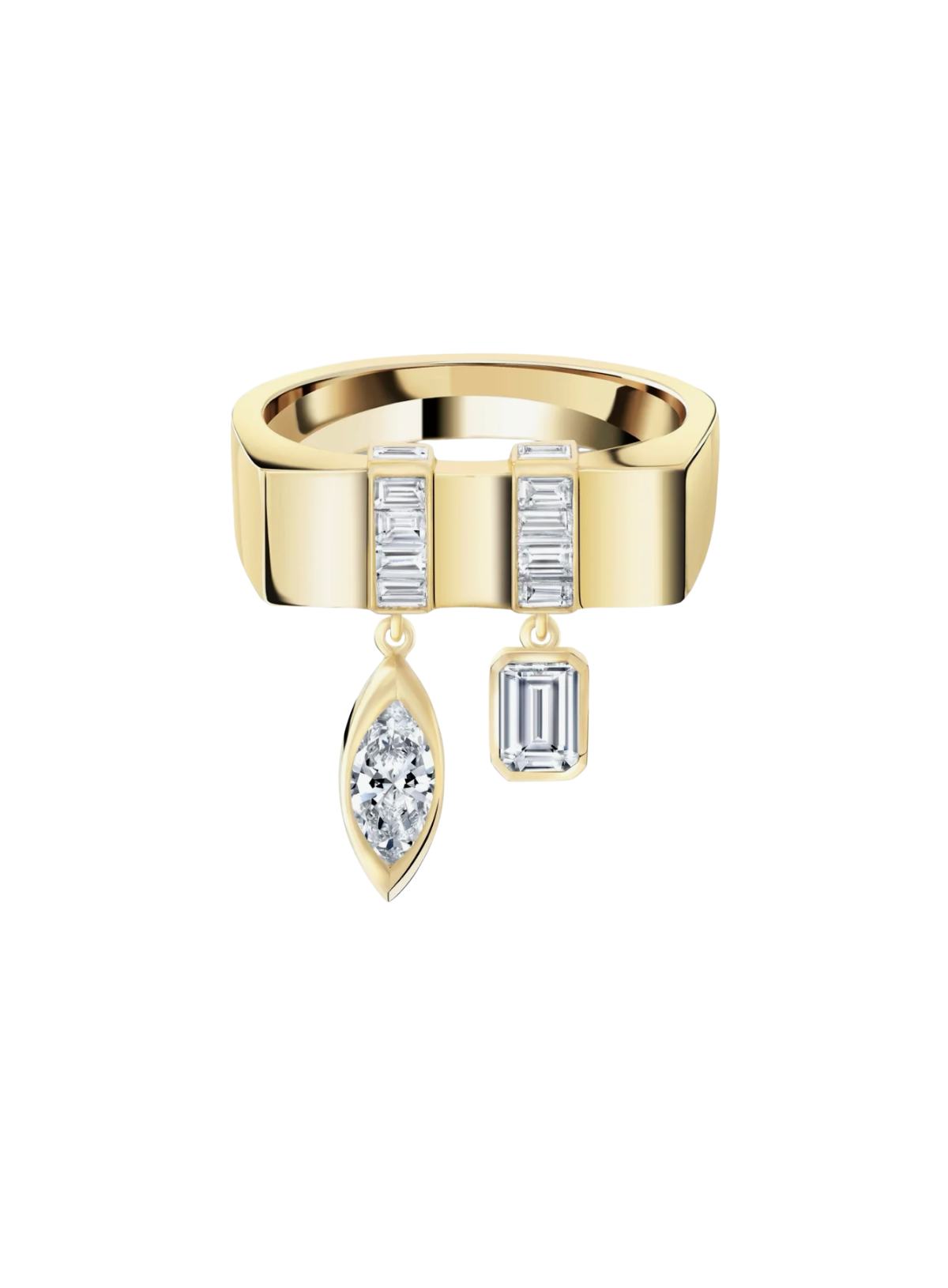 Vortex Emerald & Marquise Hanging Ring