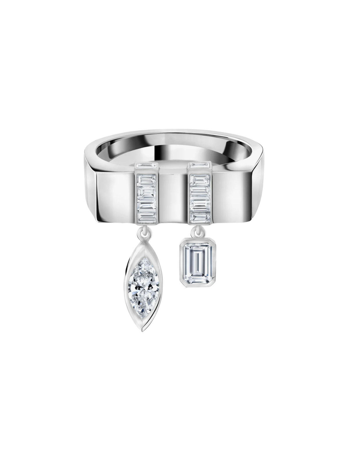 Vortex Emerald & Marquise Hanging Ring