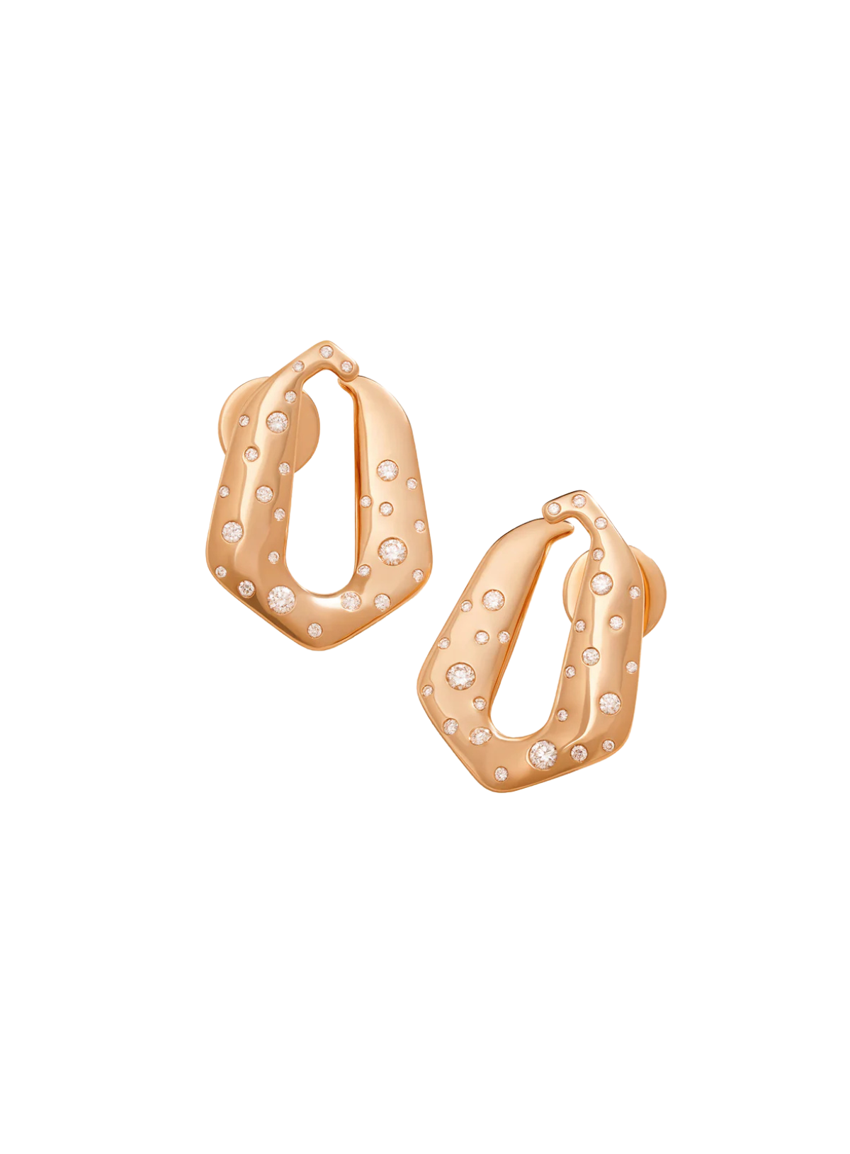 Rose Gold Diamond Carved Earring