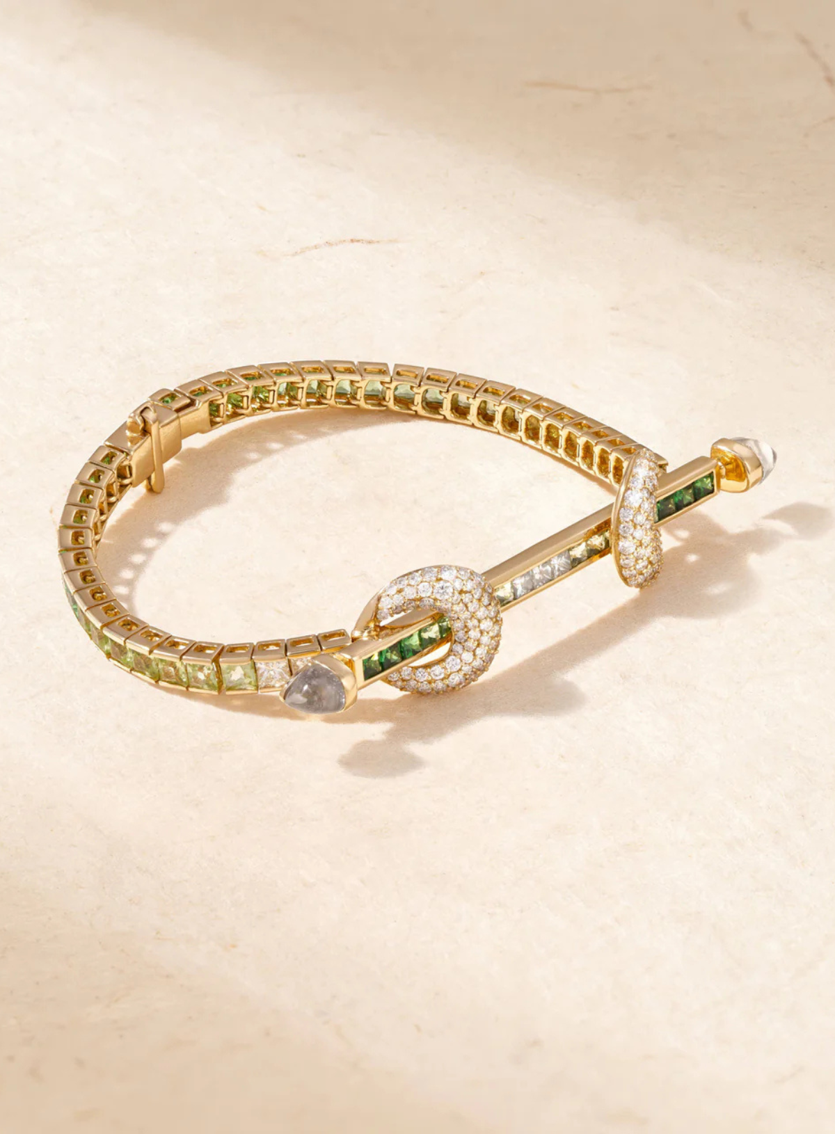 Chakra Tennis Bracelet Diamond & Tsavorite