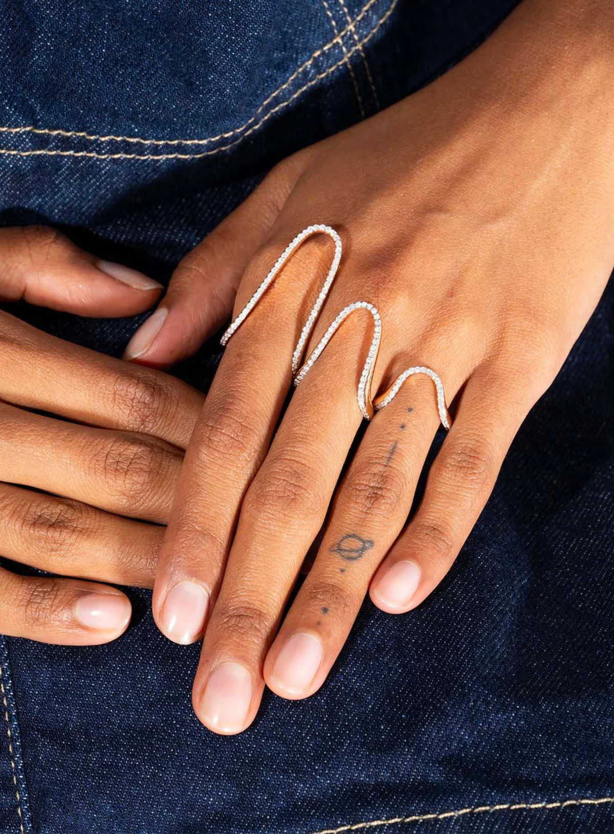 Aura Ring | Half pavé Diamonds