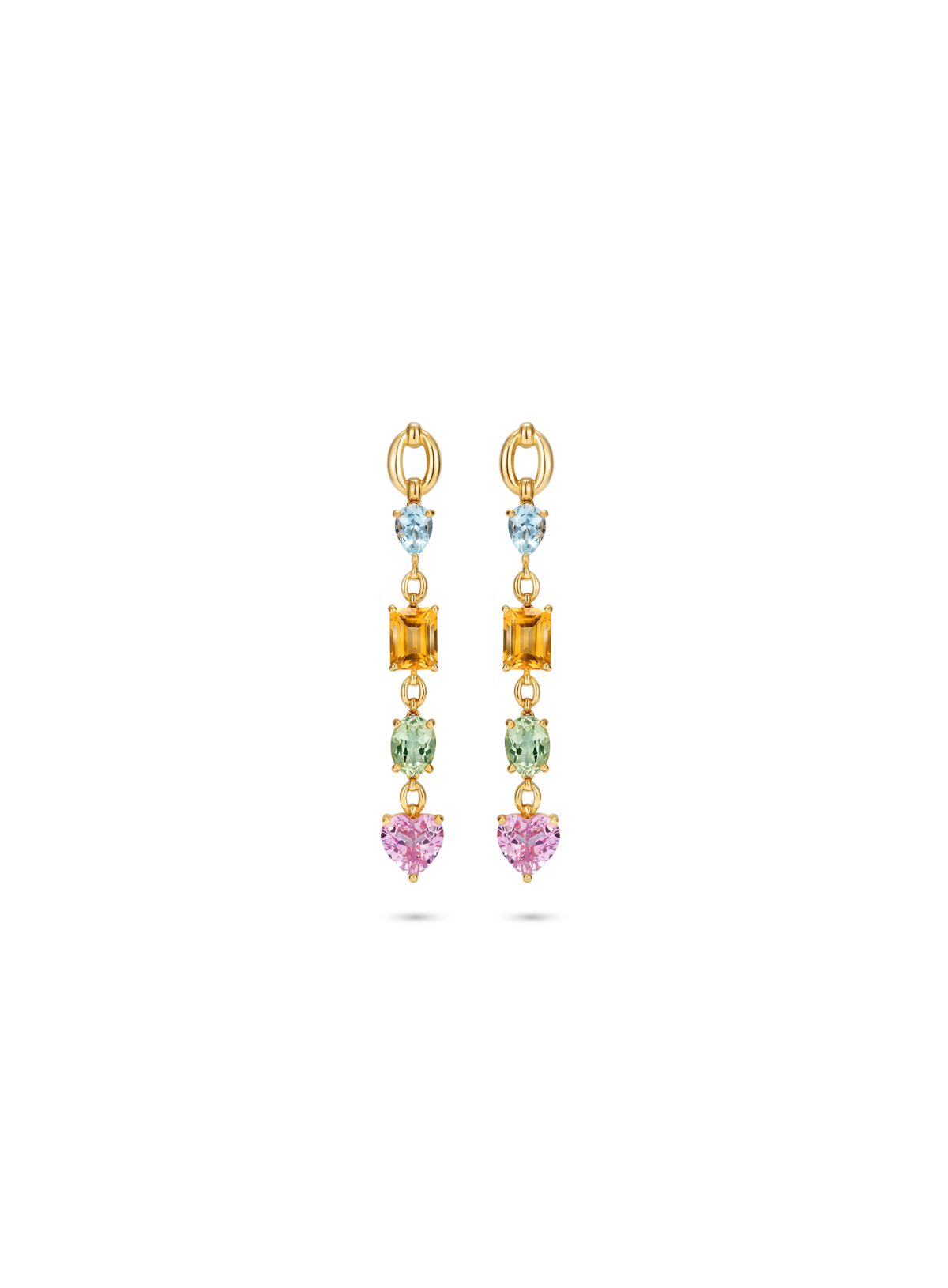 Catena Multi Stone Pastel Rainbow Earrings
