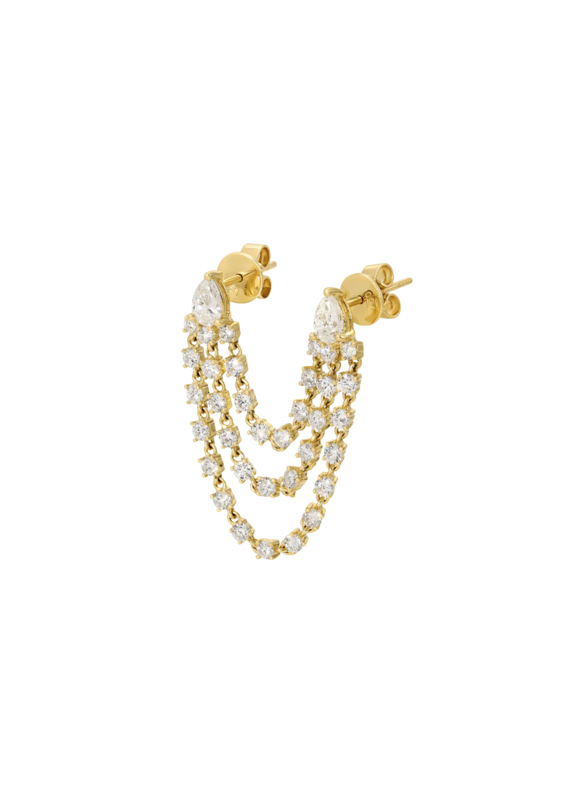 Bianca Earring With Pear Diamond Studs