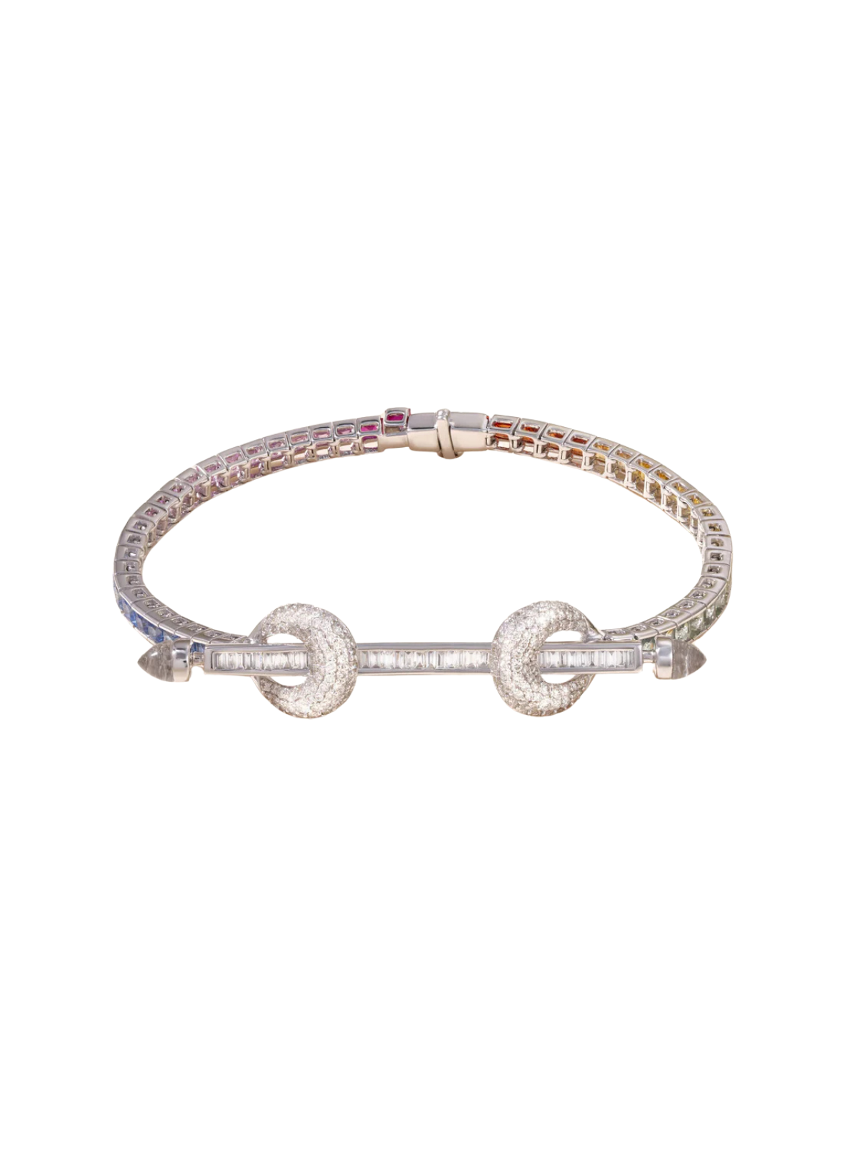 Chakra Tennis Bracelet Diamond & Rainbow Sapphire