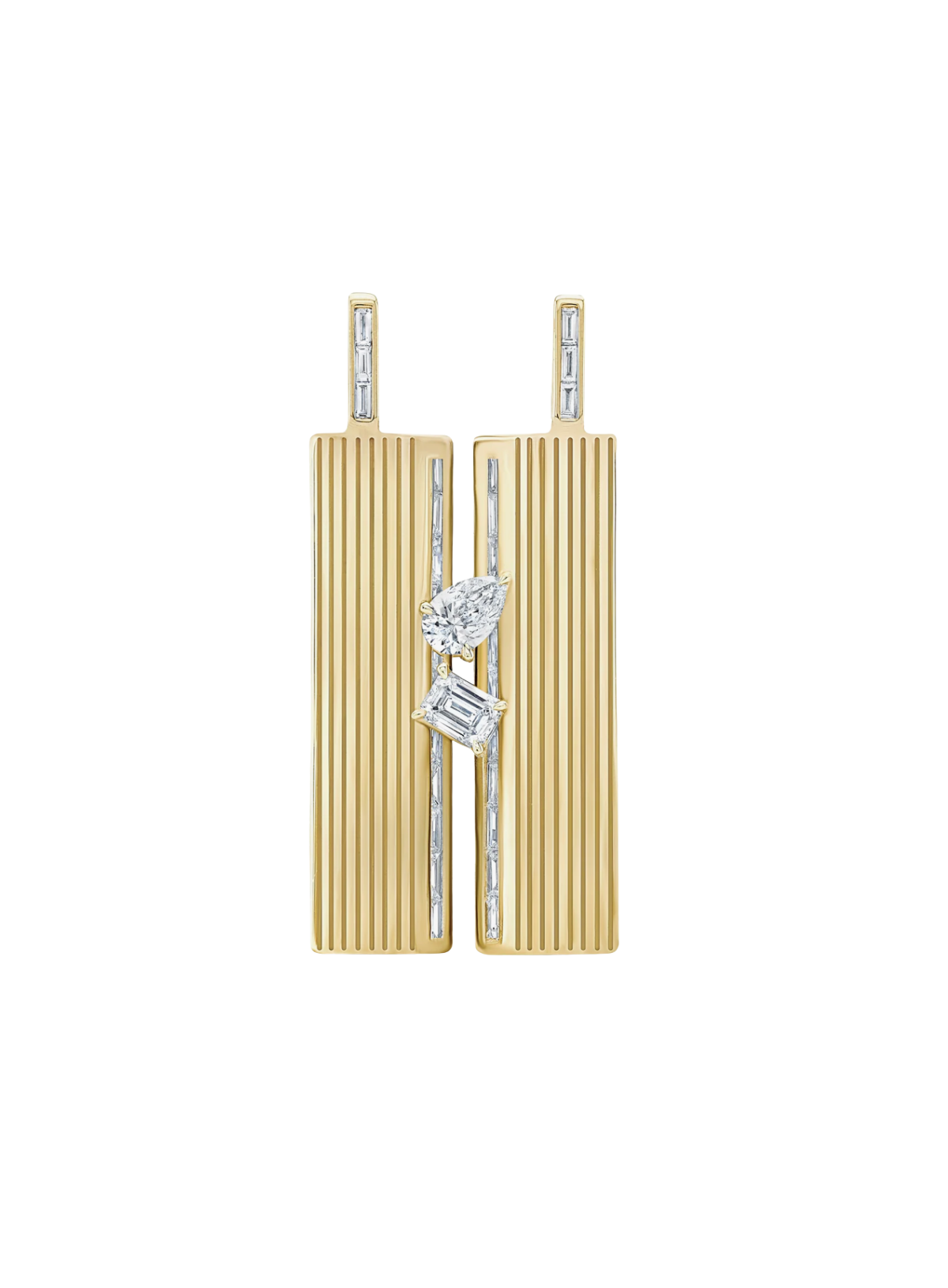 Large Blade Pear & Emerald (Baguette Pave)