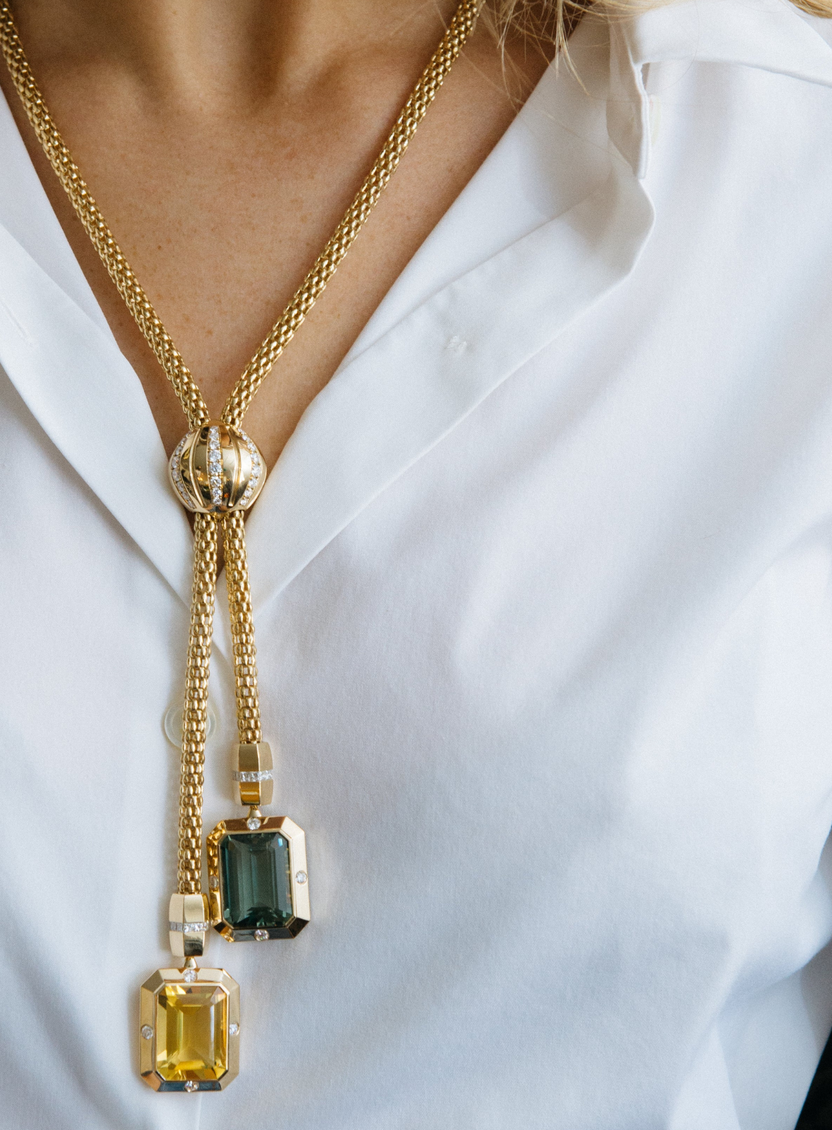 Stella Necklace Citrine Drops