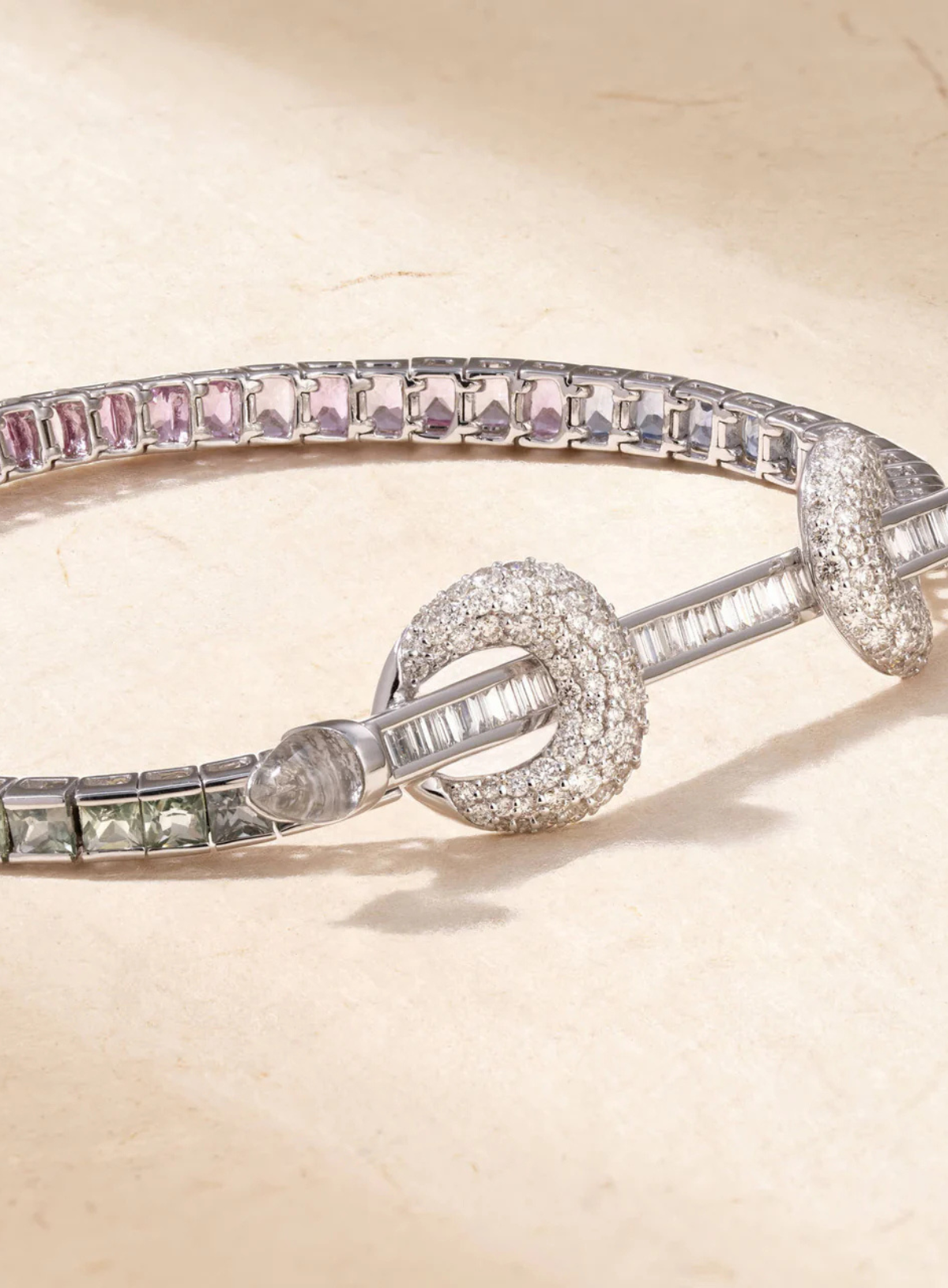 Chakra Tennis Bracelet Diamond & Rainbow Sapphire