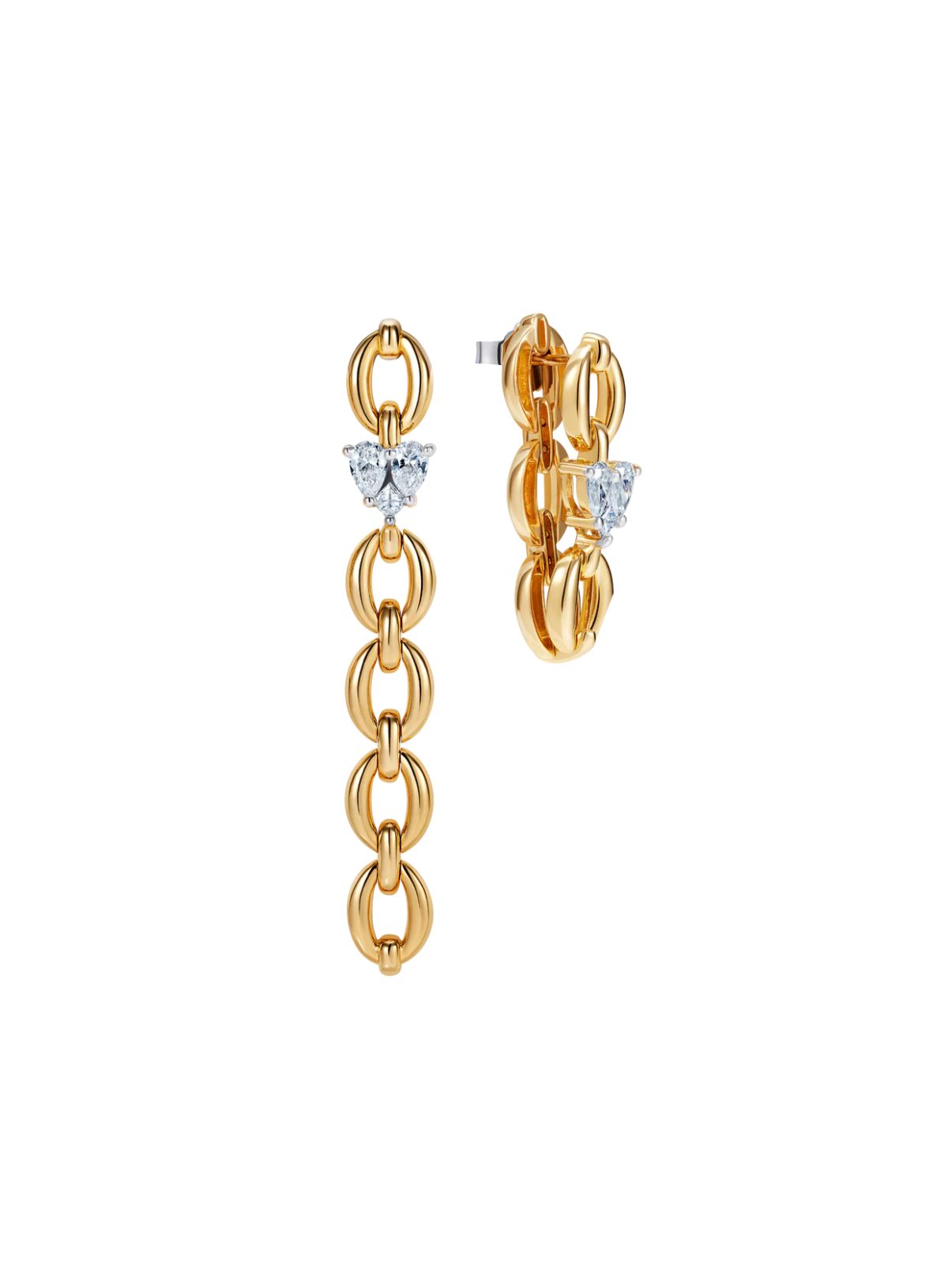 Catena Diamond Illusion Long Heart Earrings