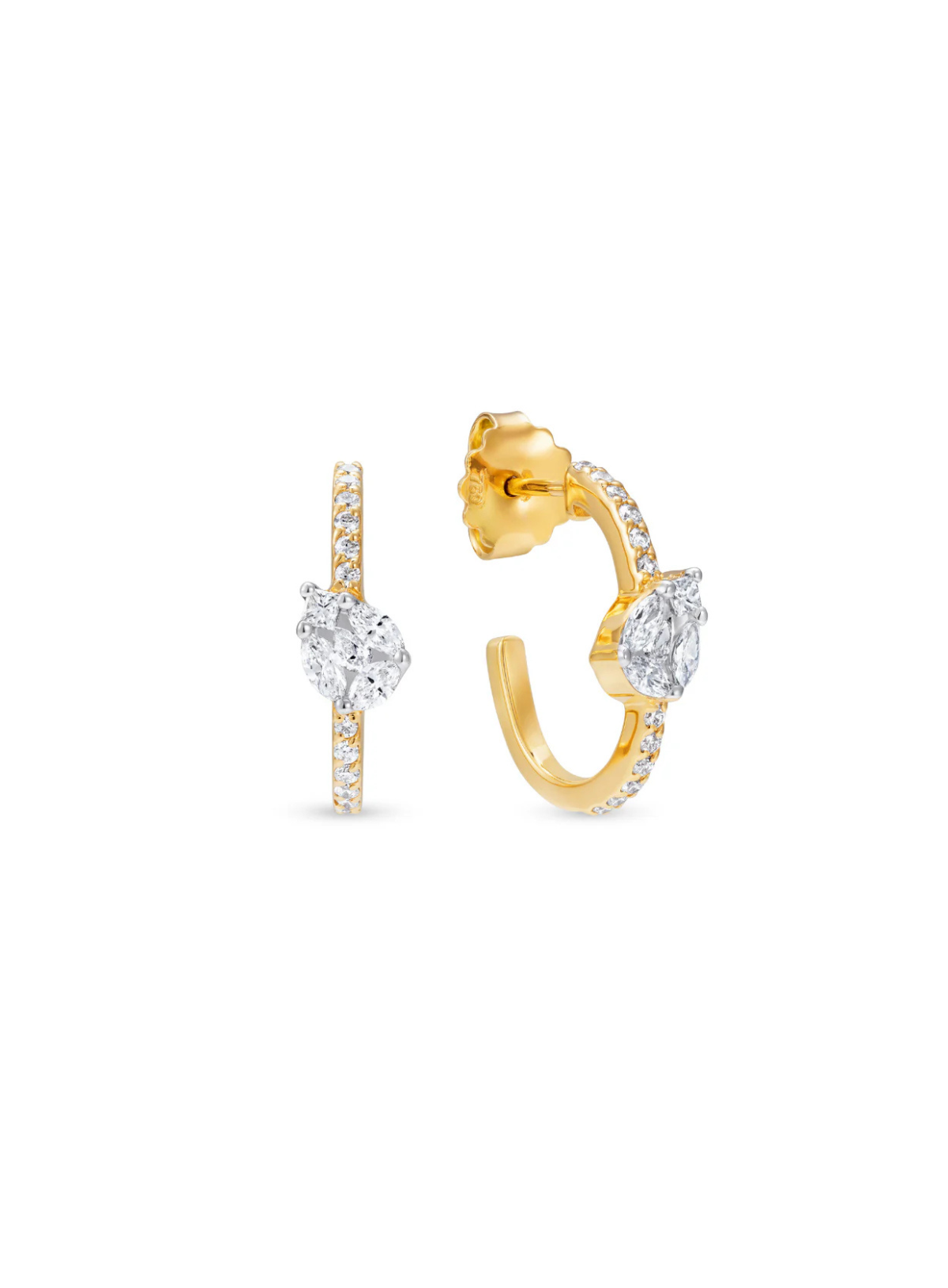 Catena Illusion Pear Shaped Hoop Earrings