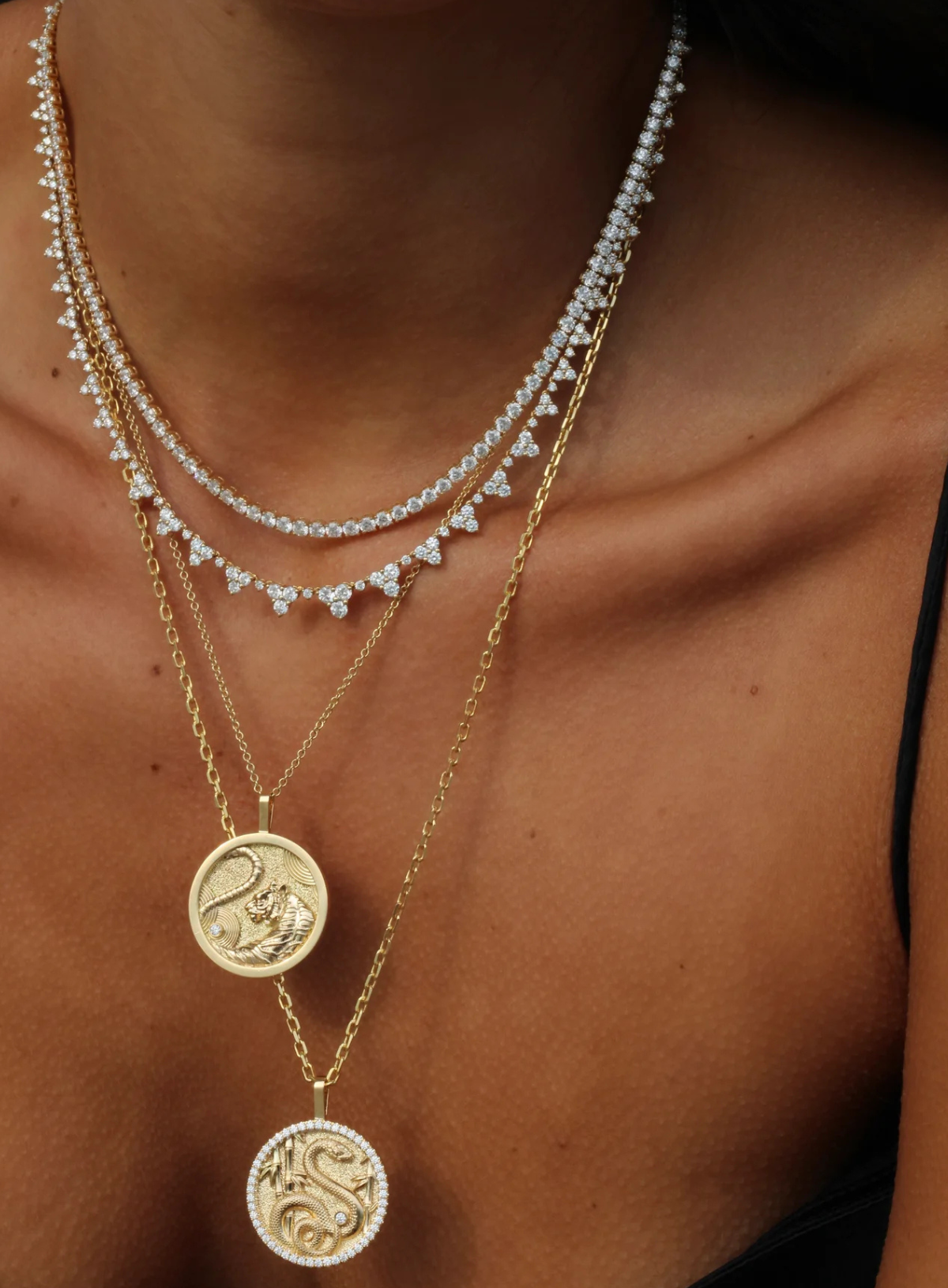 Diamond Triangle Eternity Choker