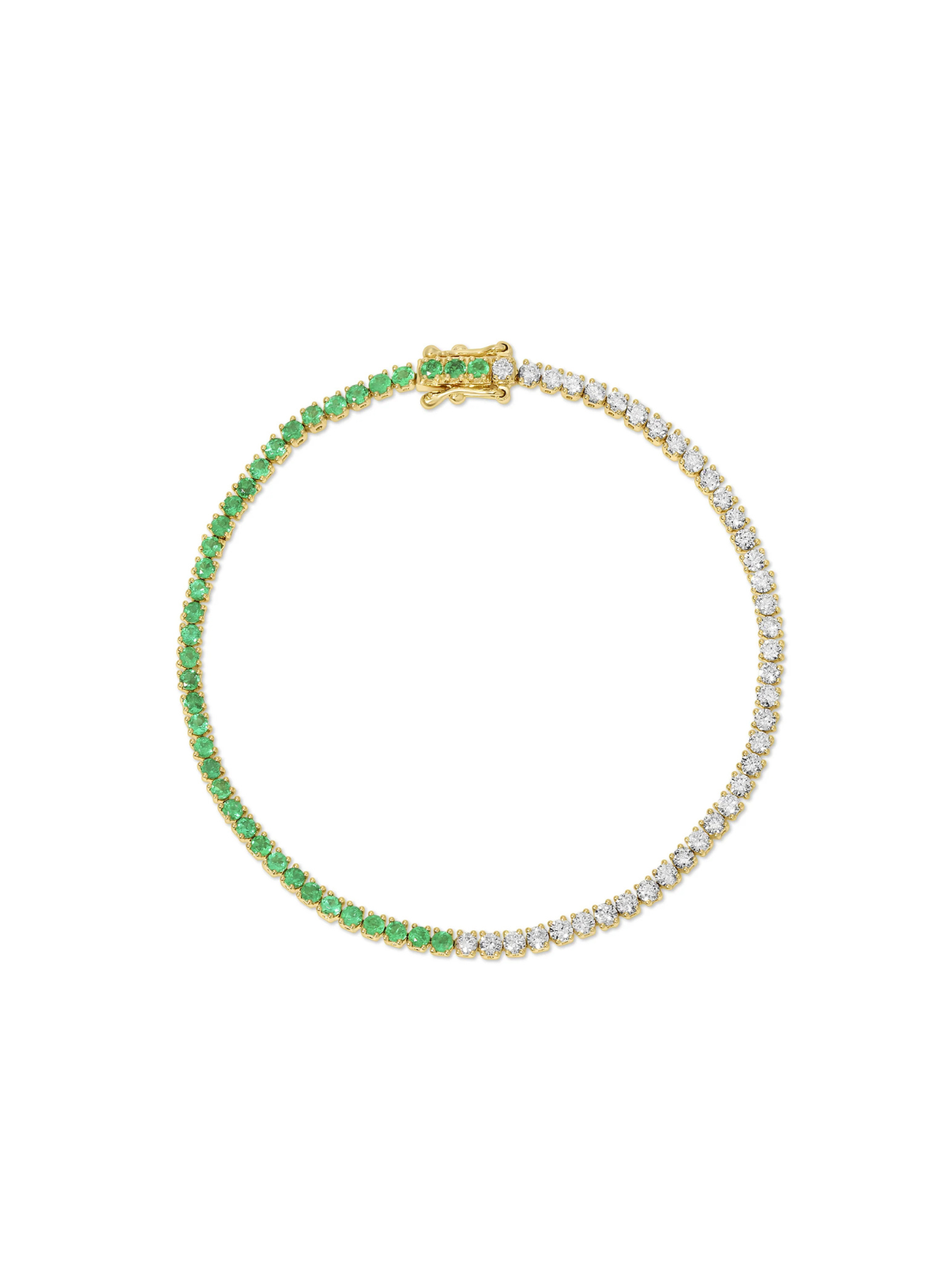 Hepburn Diamond and Colombian Emerald Bracelet