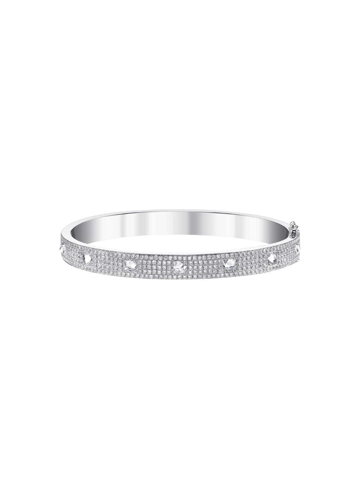 Pavé Diamond Inverted Princess Cut Oval Bracelet