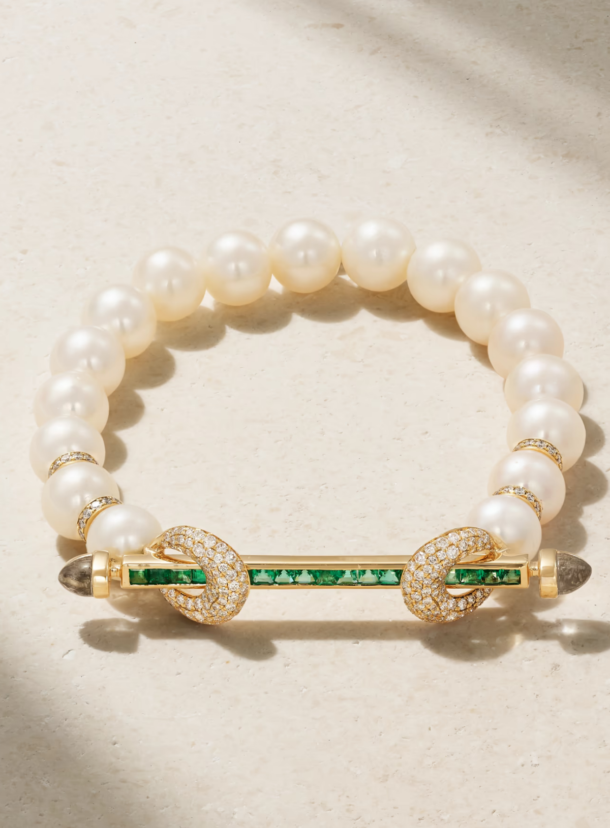 Pearl and Emerald Chakra Bracelet