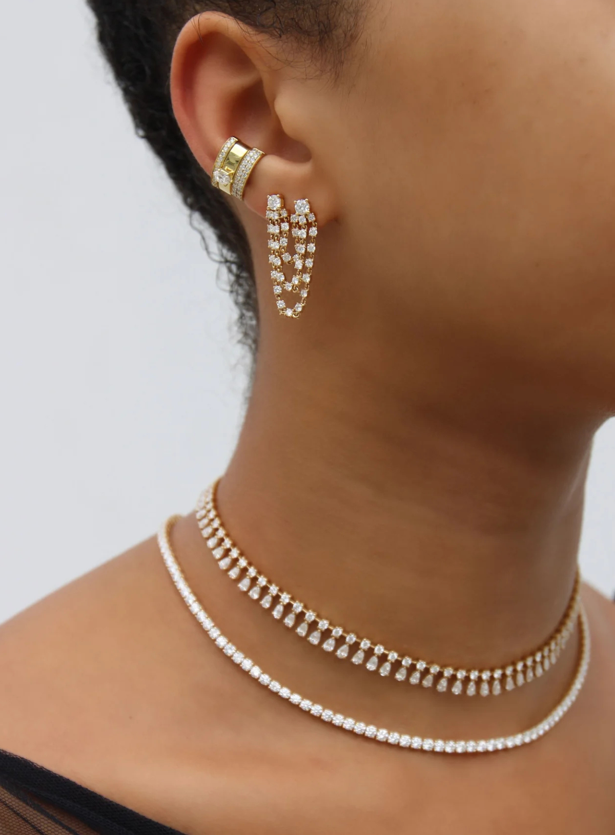 Round Diamond Shaker Necklace