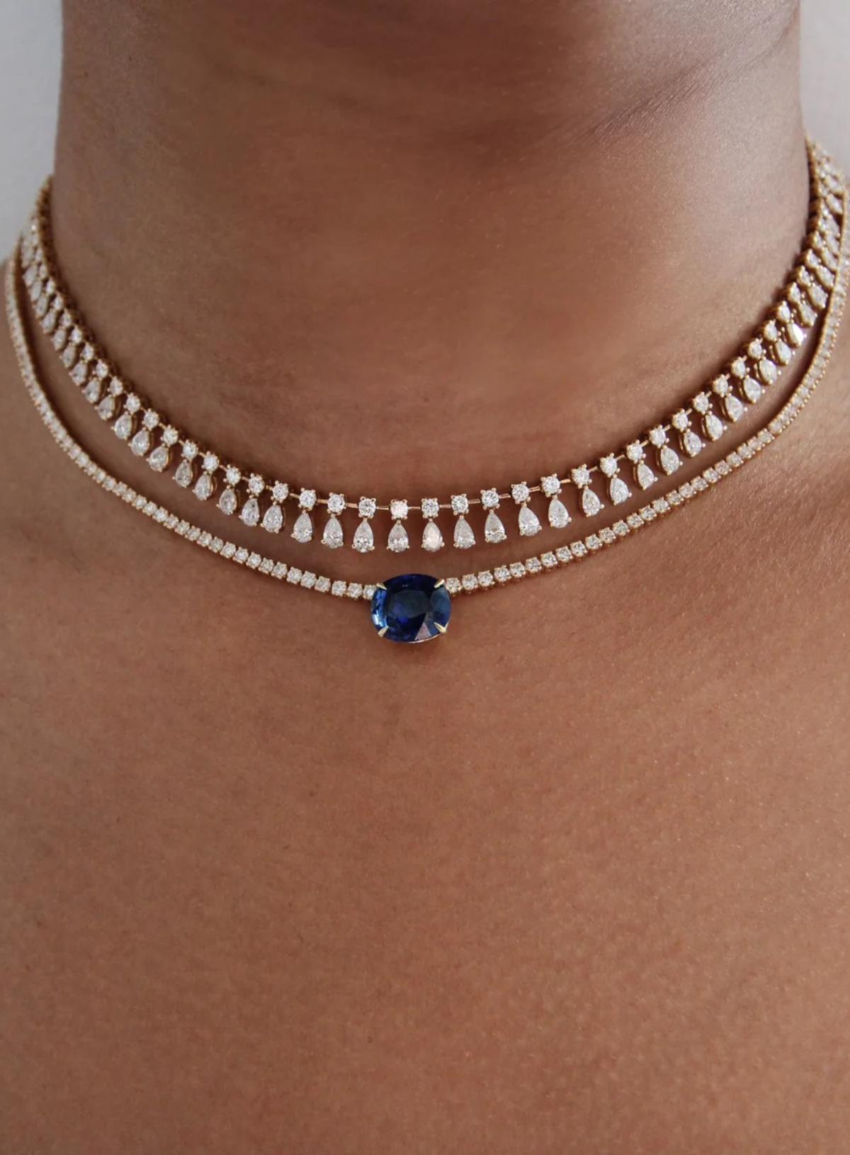 Round Diamond Shaker Necklace