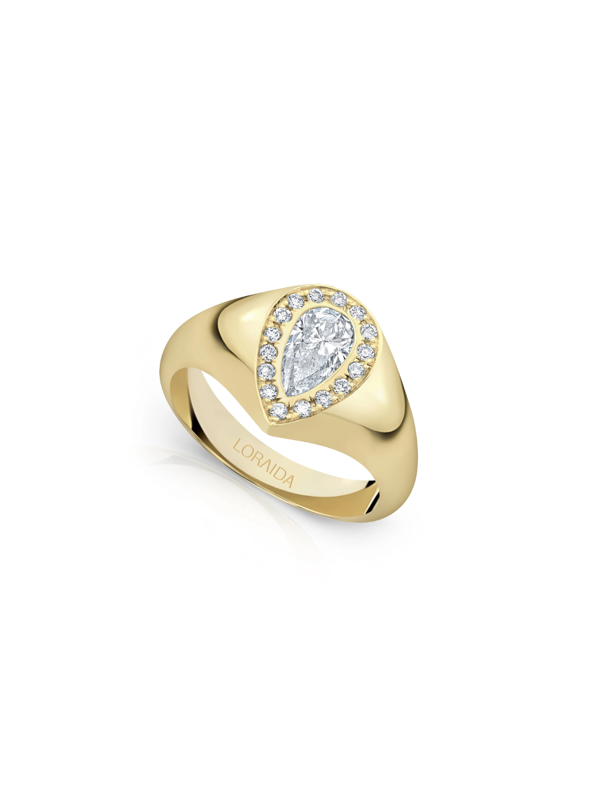Vortex Pave Pear Signet Ring