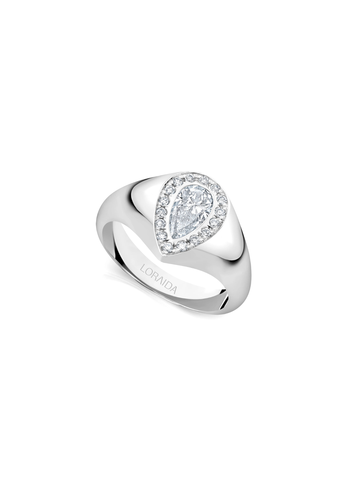 Vortex Pave Pear Signet Ring